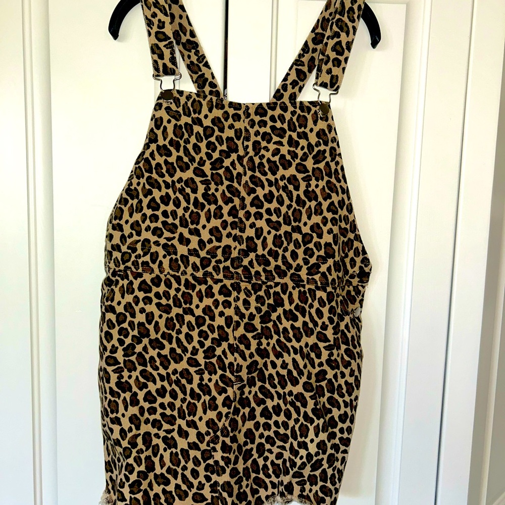 Cheetah Denim Overalls